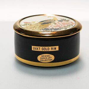 Vintage NIB, The Art of Chokin – 24K Gold‑Trimmed Trinket Box